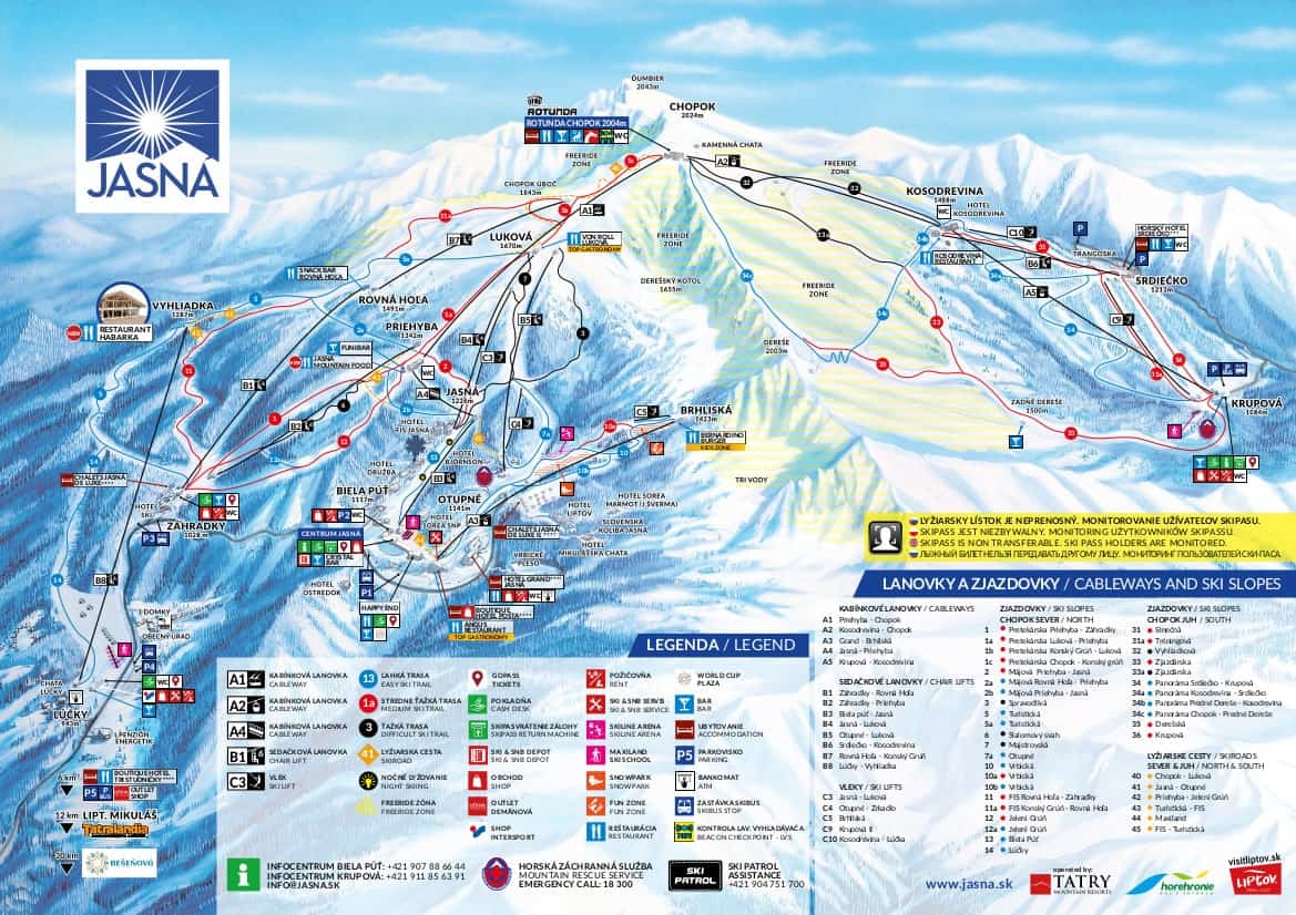 Slovakia - Jasna Piste map