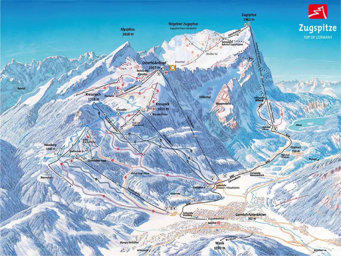 Germany - Garmisch Partenkirchen Piste map