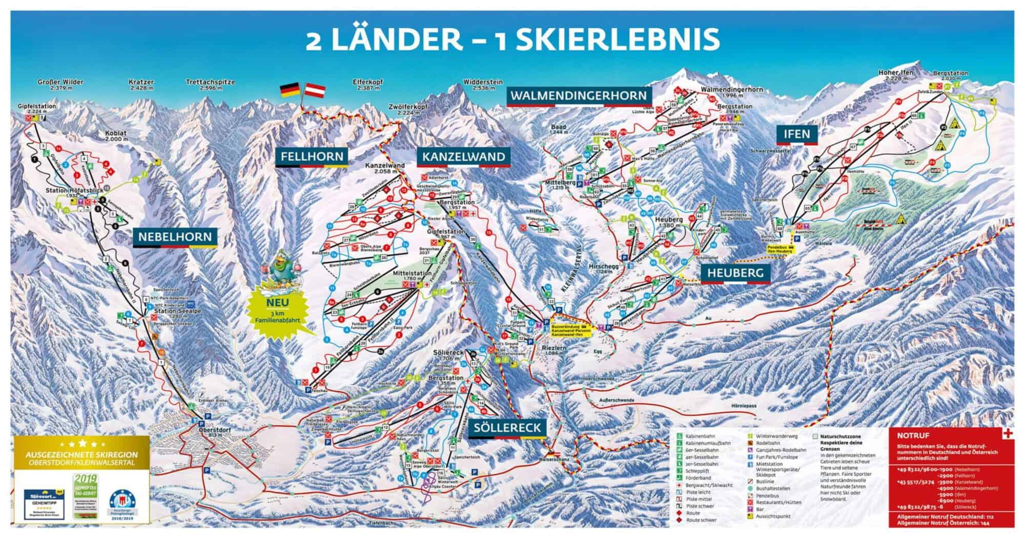 Germany - Oberstdorf Kleinwalsertal Piste map