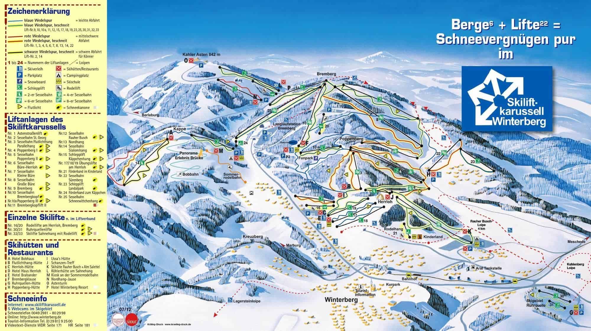Germany - Winterberg Piste map